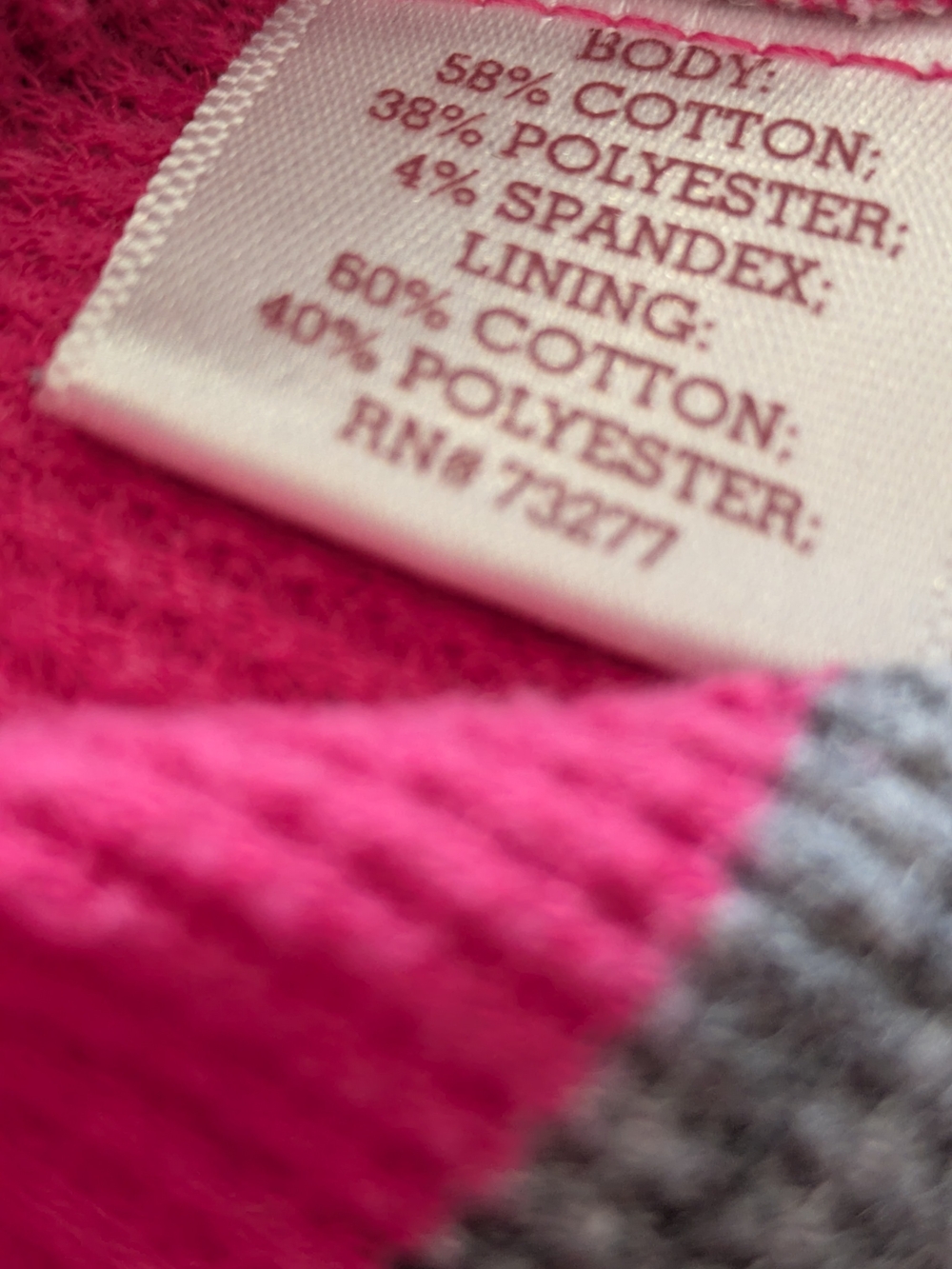 SO Lounge Women's Striped Pullover Hoodie Hooded Pockets Pink Gray S Y2K - Picture 6 of 6